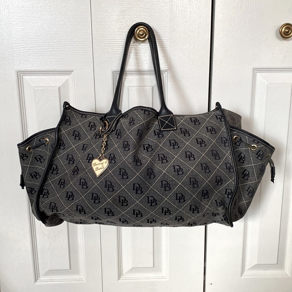 Vintage dooney and bourke monogrammed weekender travel bag